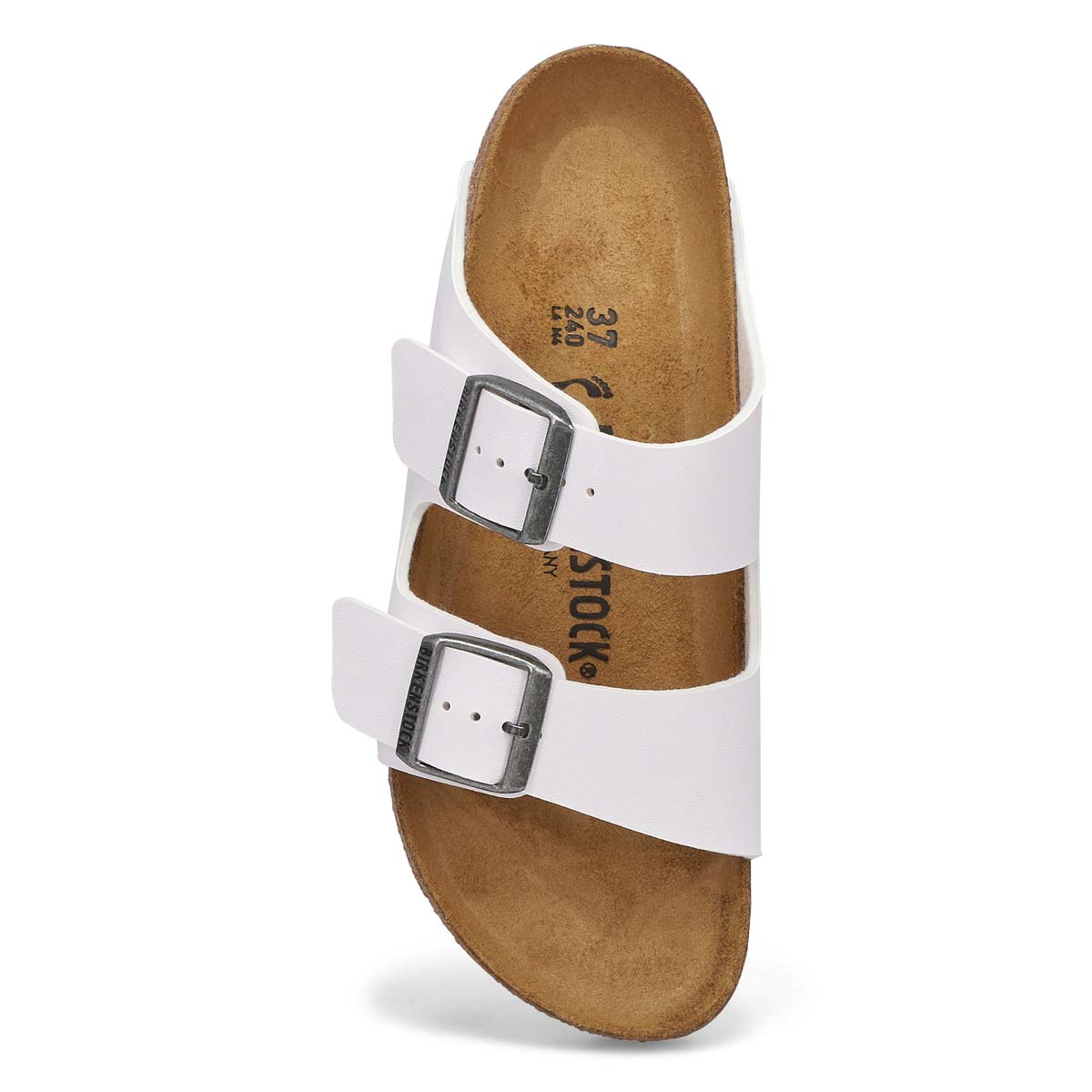 Women's Arizona Birko-Flor 2-Strap Narrow Sandal - White