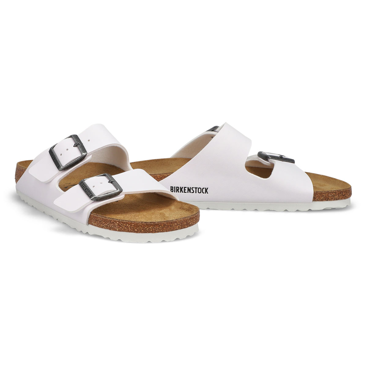 Sandale étroite à 2 brides ARIZONA BIRKO-FLOR, blanc, femmes