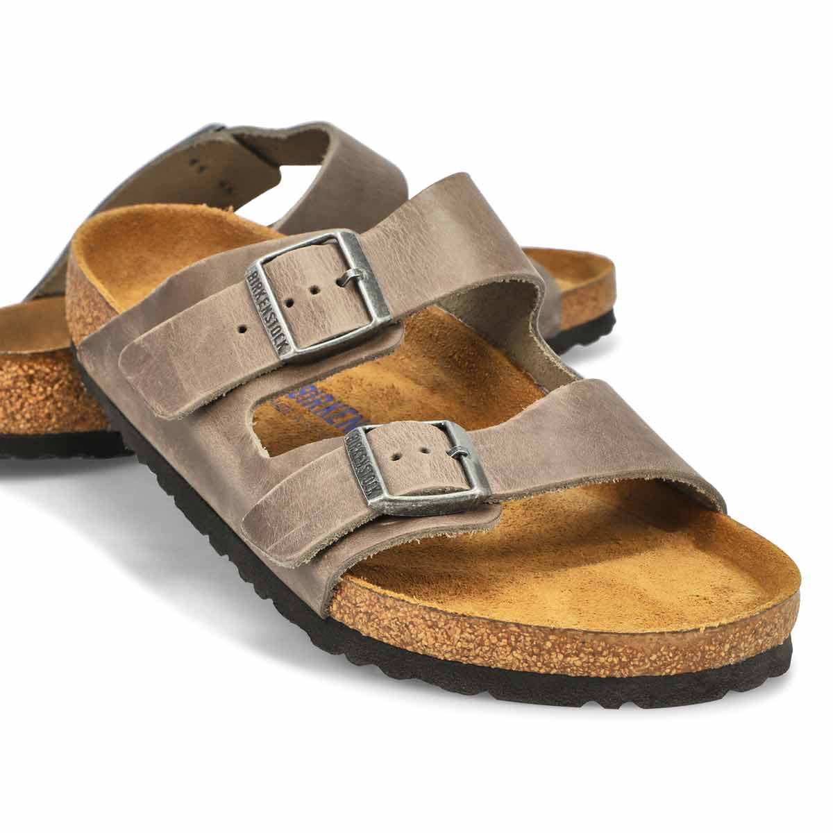 Men's Arizona Soft Oiled Leather 2 Strap Sandal - Iron