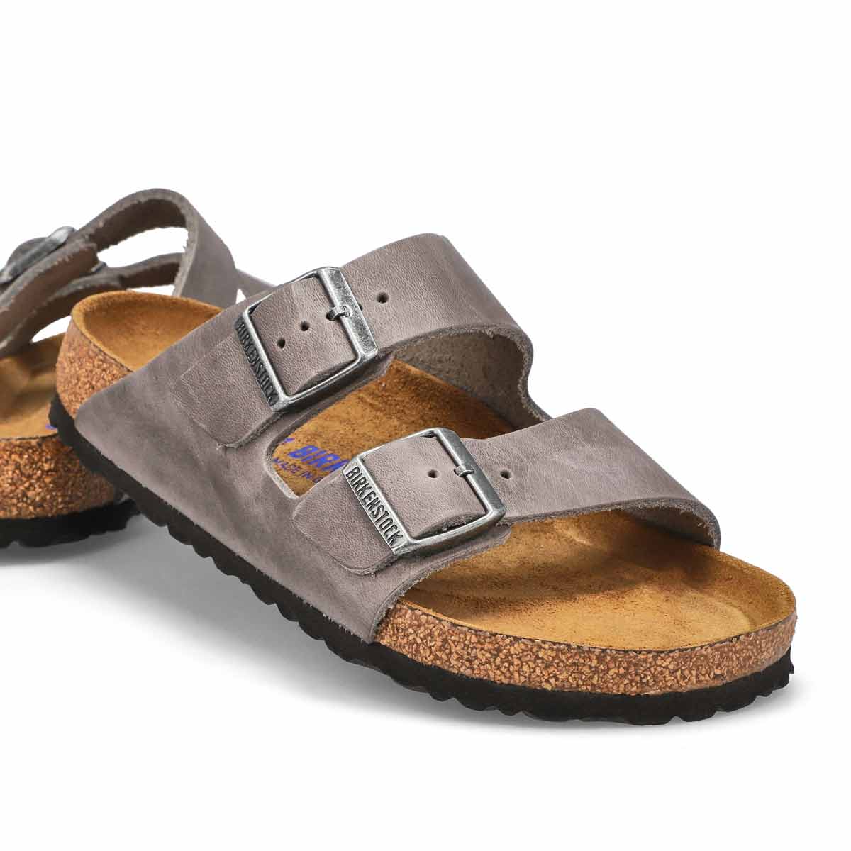 Women's Arizona Oiled Leather 2 Strap Sandal - Iron