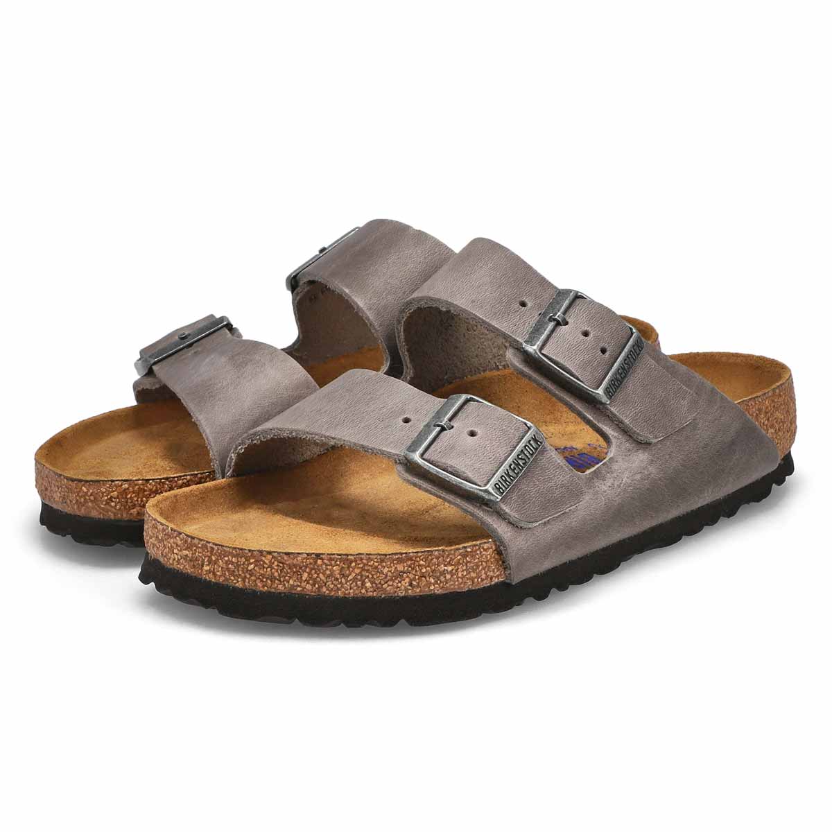 Women's Arizona Oiled Leather 2 Strap Sandal - Iron