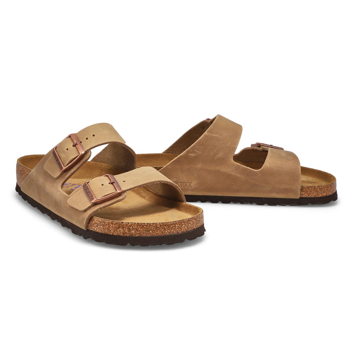 Men's Arizona Soft Oiled Leather 2 Strap Sandal - Tobacco