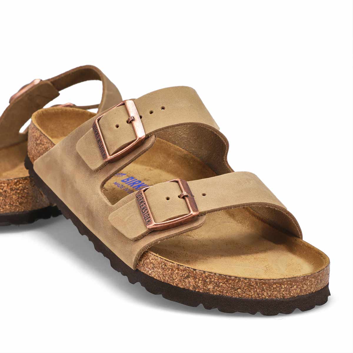 Men's Arizona Soft Oiled Leather 2 Strap Sandal - Tobacco