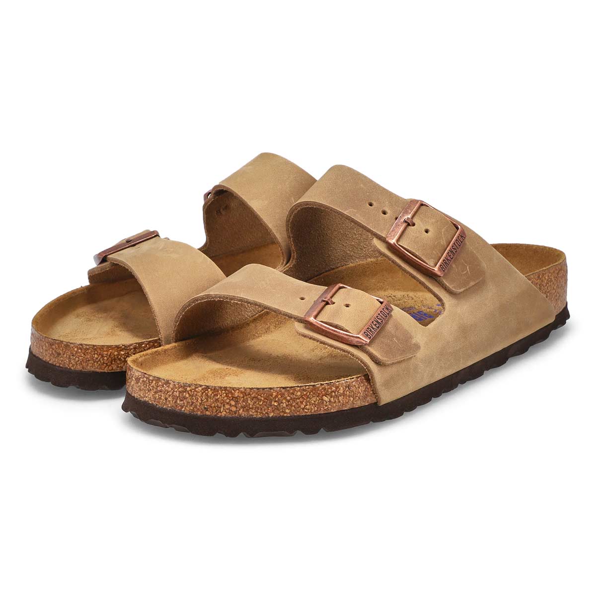 Men's Arizona Soft Oiled Leather 2 Strap Sandal - Tobacco