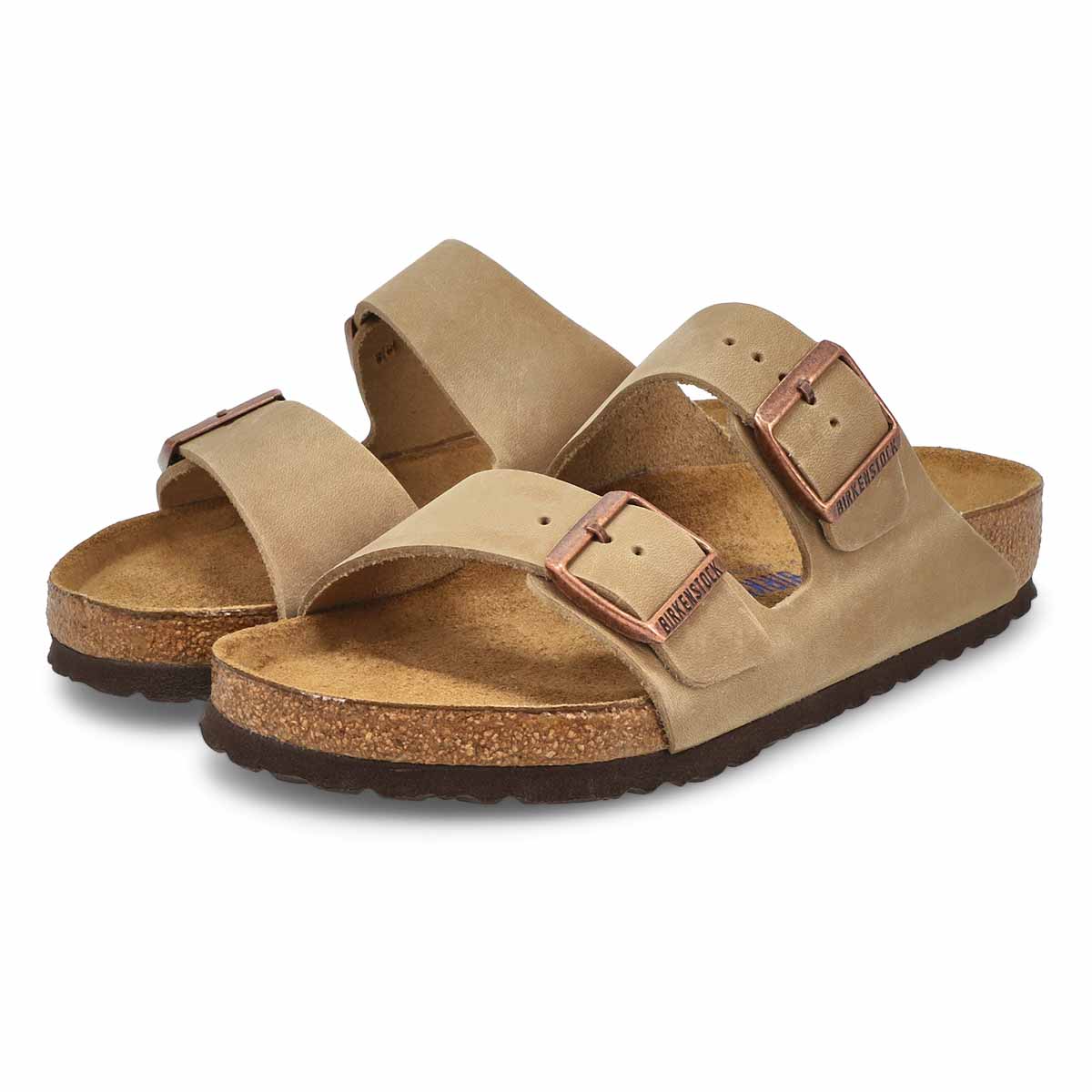 Women's Arizona Soft Oiled Leather 2 Strap Sandal - Tobacco