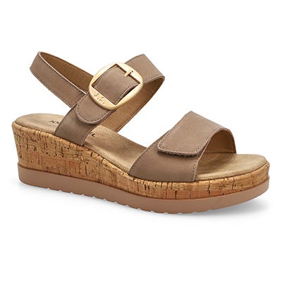 Lds Wella 02 Wedge Sandal - Beige