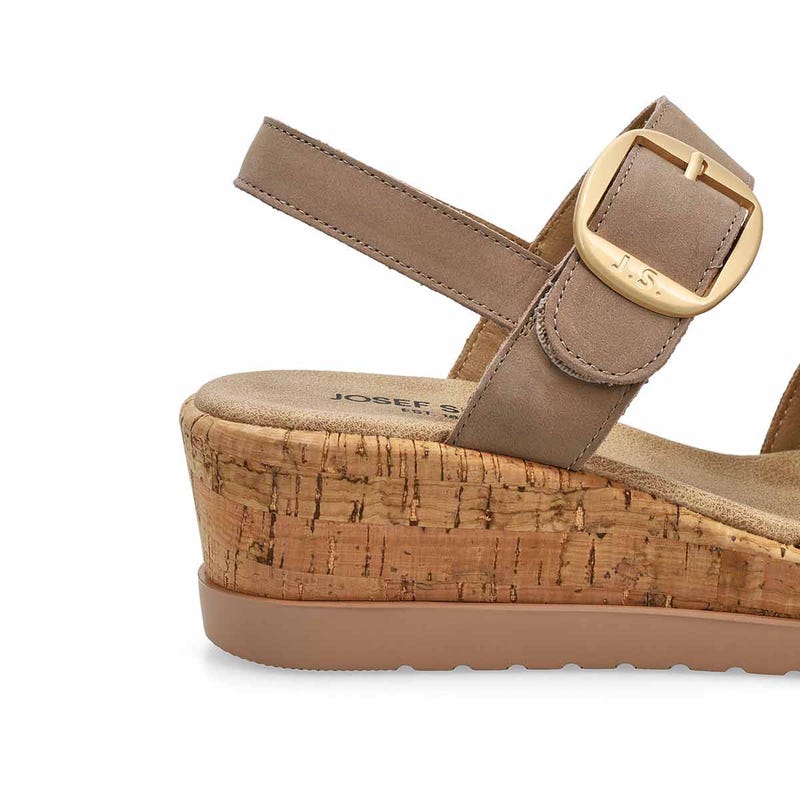 Sandale à talon compensé WELLA 02, beige, femmes