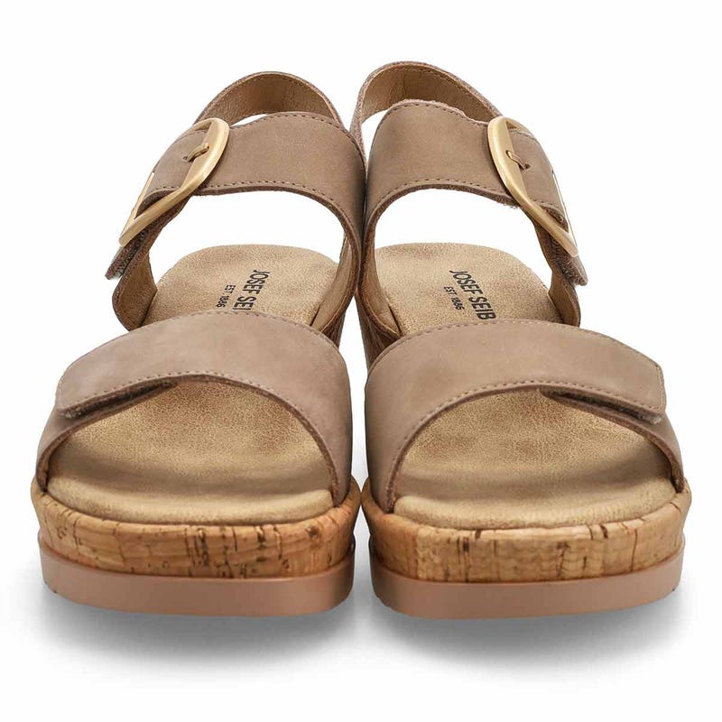 Sandale à talon compensé WELLA 02, beige, femmes