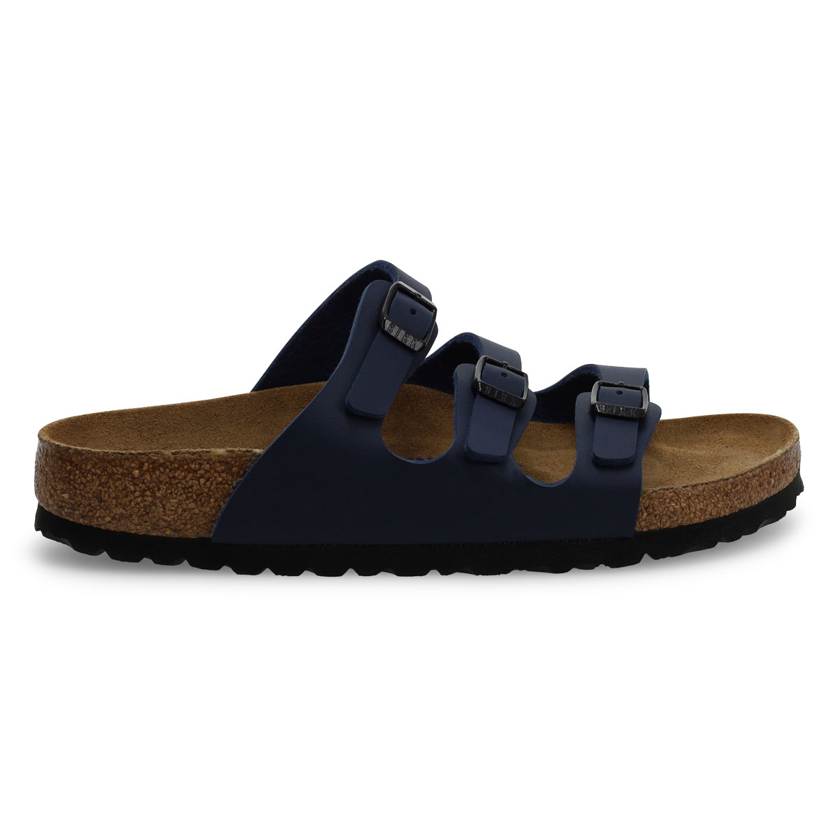 Sandale étroite à 3 brides en Birko-Flor et assise souple FLORIDA, bleu, femmes