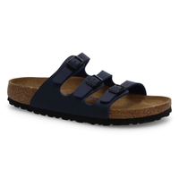 Sandale étroite à 3 brides en Birko-Flor et assise souple FLORIDA, bleu, femmes