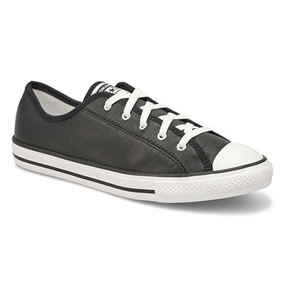 Converse Women's All Star Dainty Basic Sneaker -Black/White Item ID: 564985C  https://www.softmoc.com/items/images/564985C_SSS.jpg 5 Women's All Star  Dainty Basic Sneaker -Black/White Close 0% Close 360° $79.99 5 colours  available $59.99 