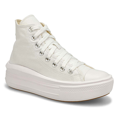 Lds Chuck Taylor All Star Move Hi Top Platform Sneaker - White/White