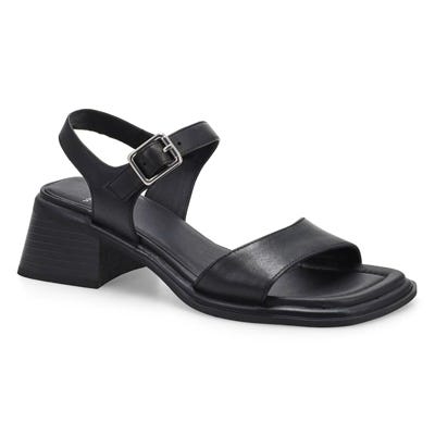 Lds Ines Casual Heeled Sandal - Black