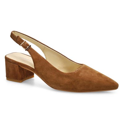Lds Marta Heeled Slingback Dress Shoe - Cocoa Brown