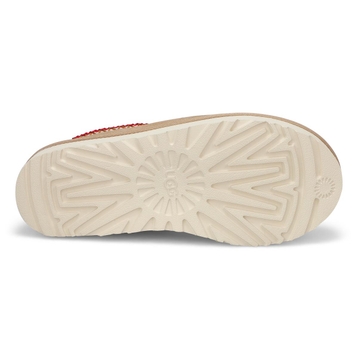 Women's Tasman Sheepskin Slipper - Sand/Dark Cherr