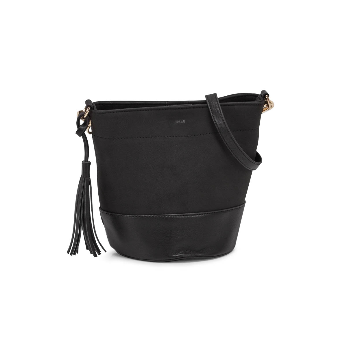 Sac seau à bandoulière 6138, noir, femmes