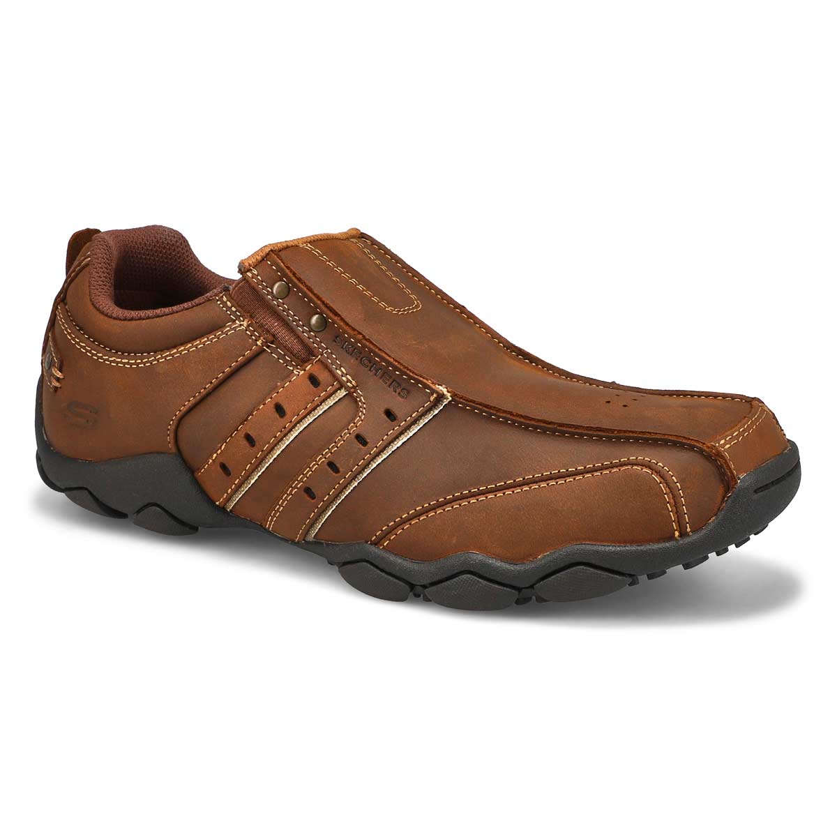 skechers men's slip on shoes wide width
