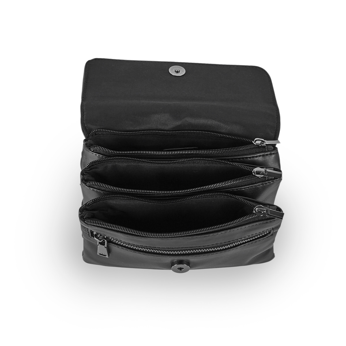 Sac à bandoulière triple 6335, noir, femmes