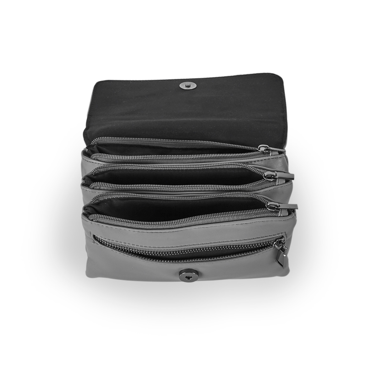Sac à bandoulière triple 6335, gris, femmes