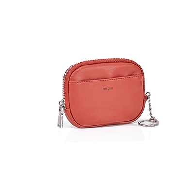 Porte-monnaie zippé, auburn, femme