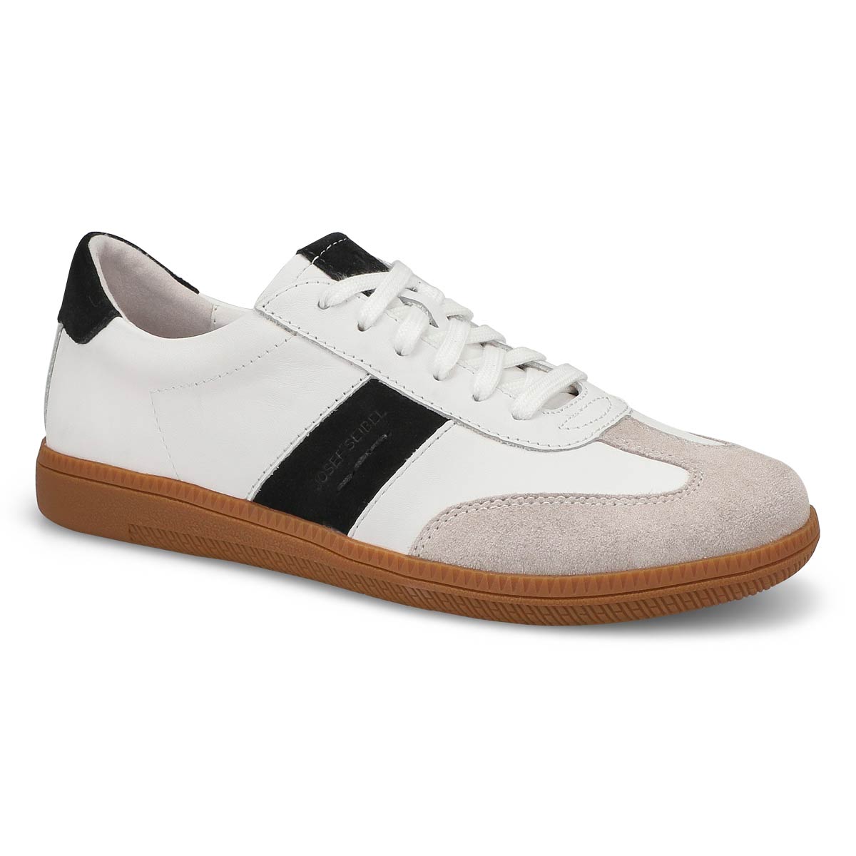 Baskets en cuir à lacets JOLEEN 01, blanc/noir, femmes