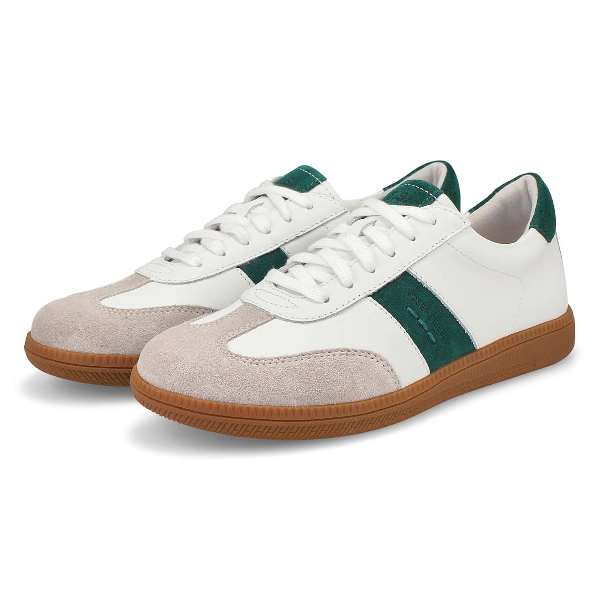 Baskets en cuir à lacets JOLEEN 01, blanc/vert, femmes