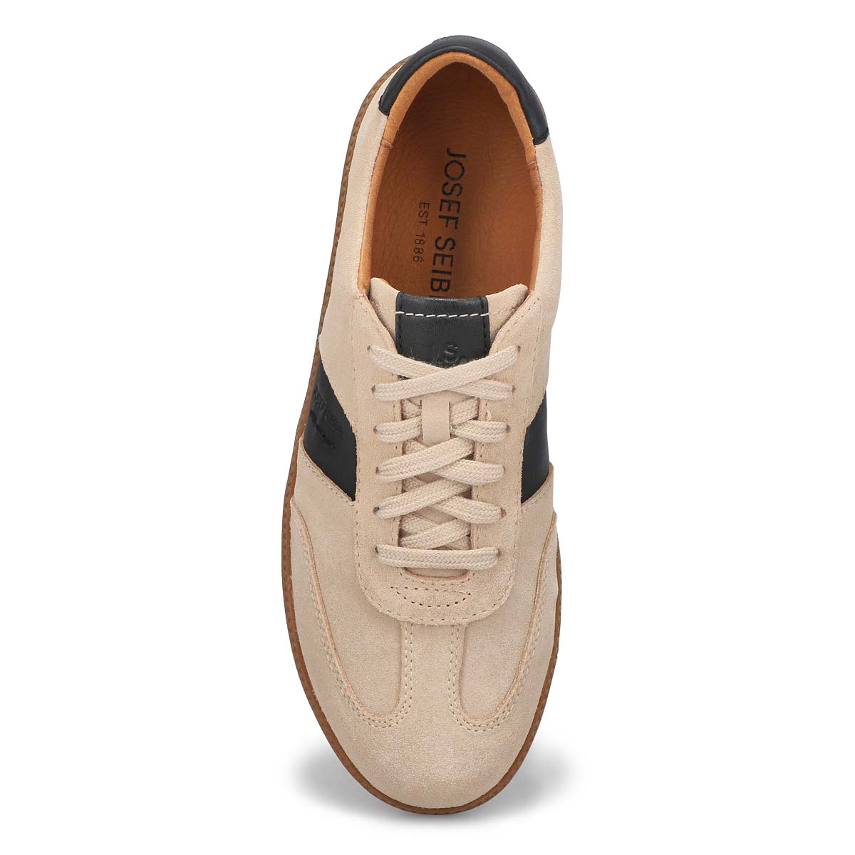 Baskets en cuir à lacets JOLEEN 01, beige/noir, femmes