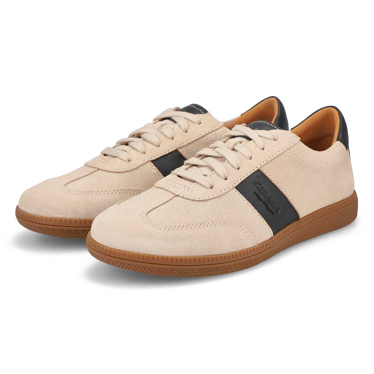 Baskets en cuir à lacets JOLEEN 01, beige/noir, femmes