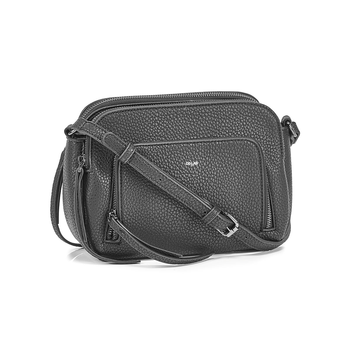 CoLab Women's 6489 black double crossbody ba
