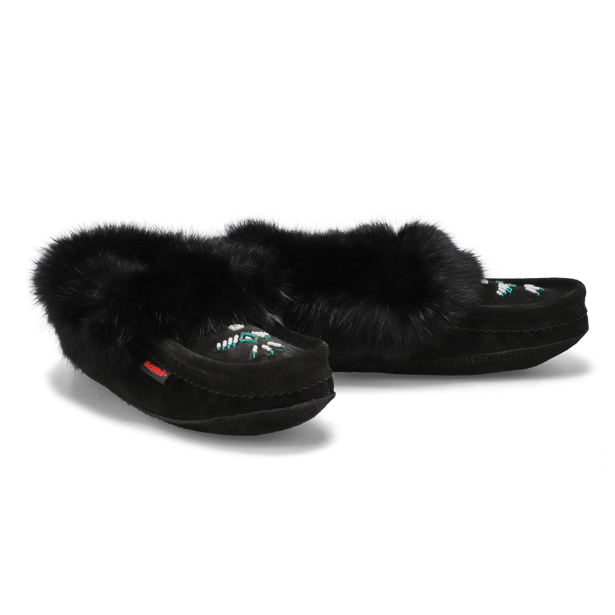 SoftMocs RABBIT, doublé en molleton, noir, femmes