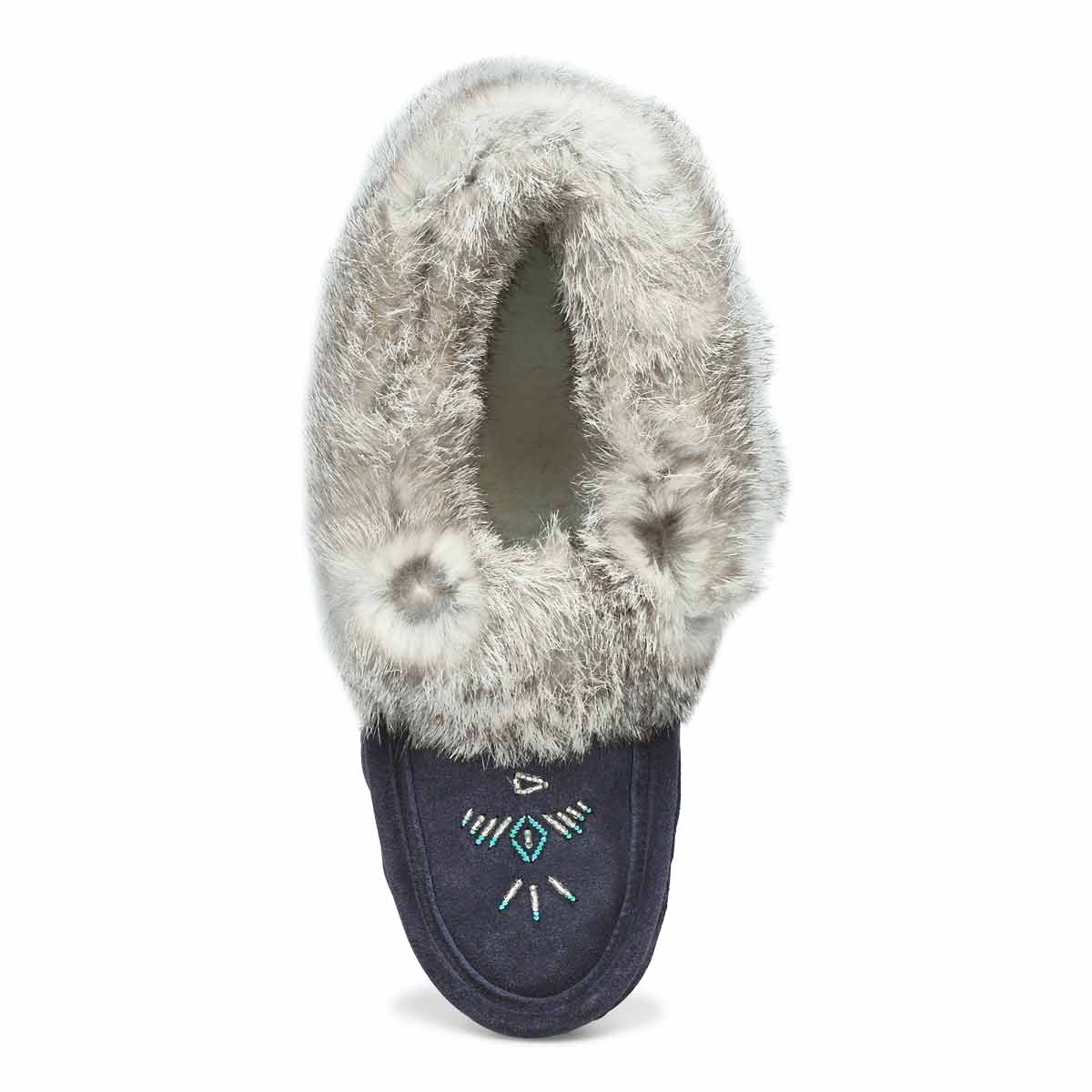 Women's 658 L Rabbit Fur SoftMocs - Navy