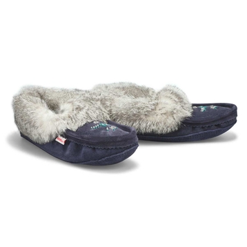 SoftMocs RABBIT, doublé en molleton, bleu, femmes