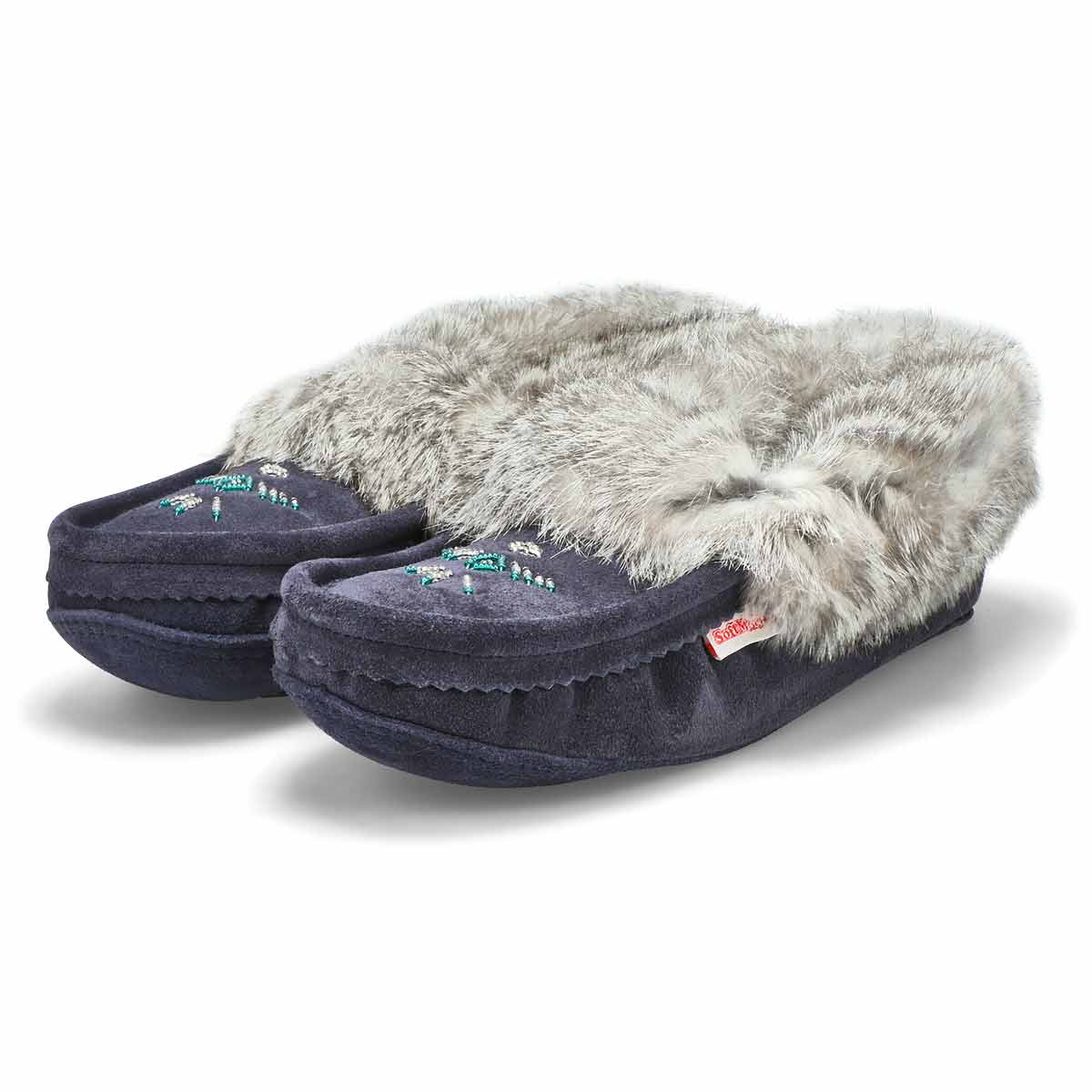 Women's 658 L Rabbit Fur SoftMocs - Navy