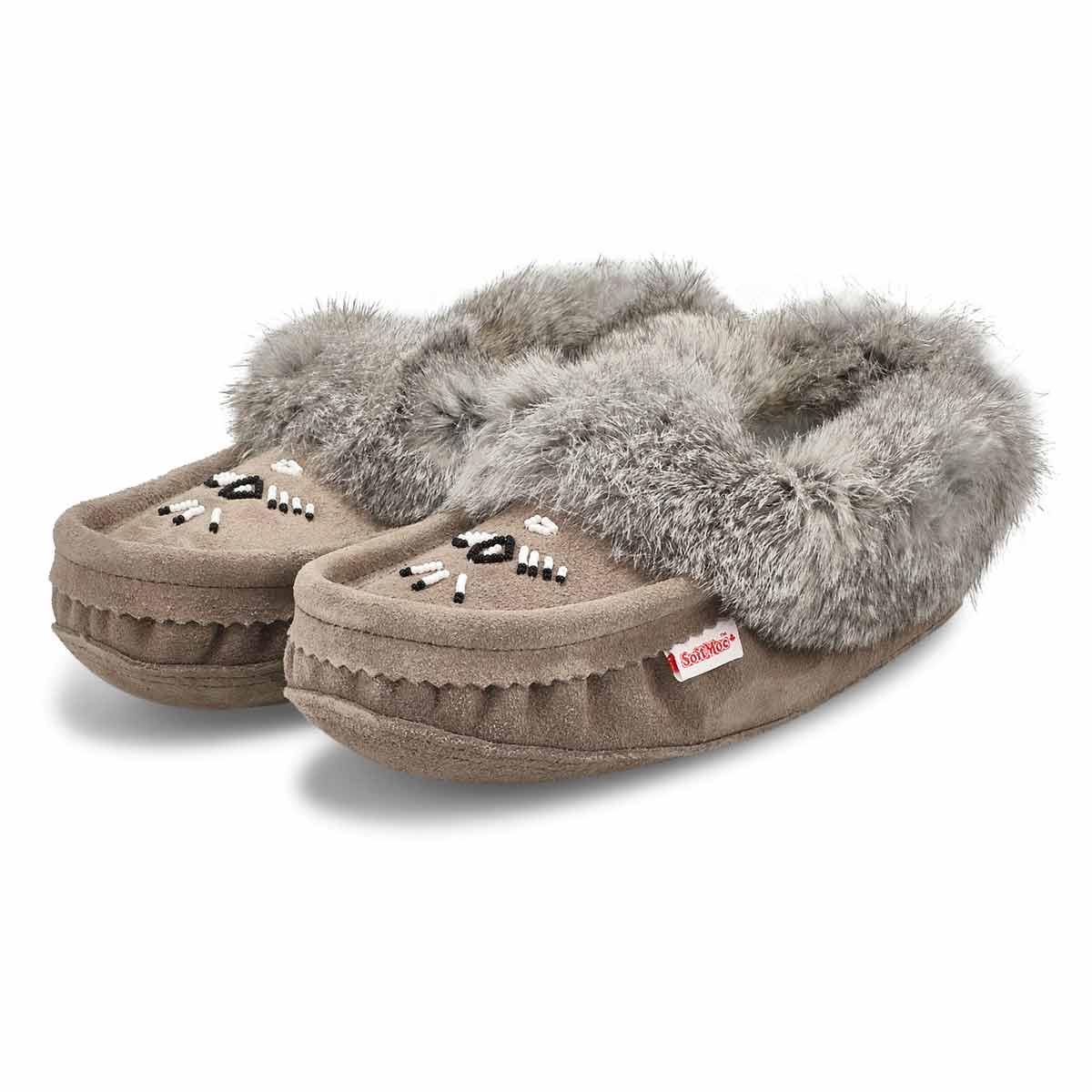 SoftMocs en fourrure de lapin 660, gris, femmes