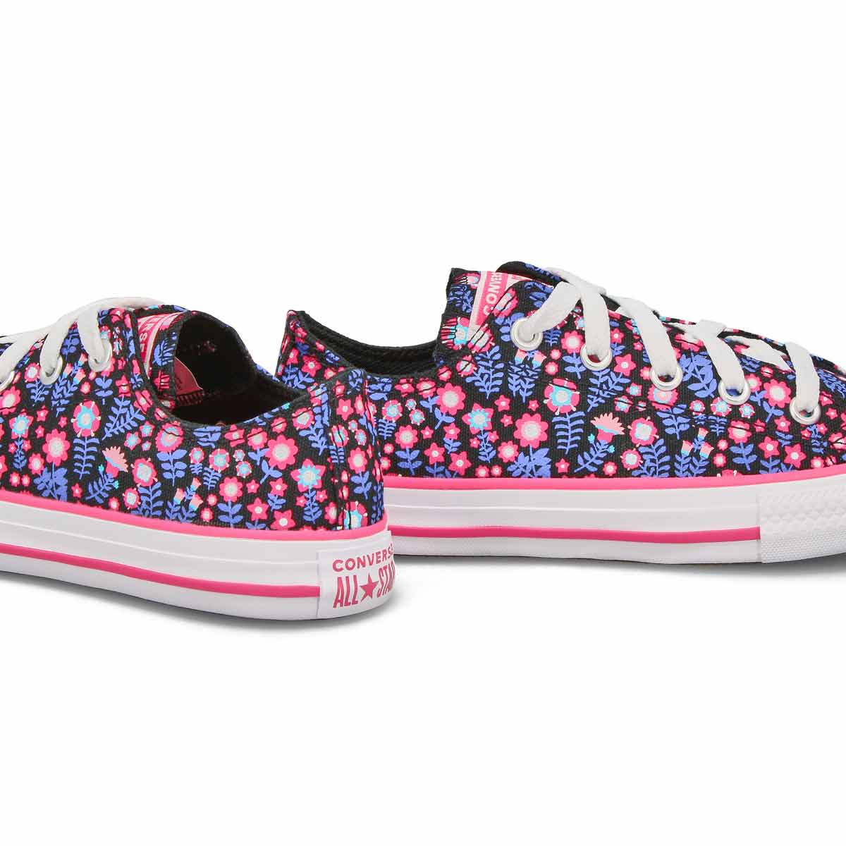 Girls' Chuck Taylor All Star Floral Sneaker - Black/Pink/White