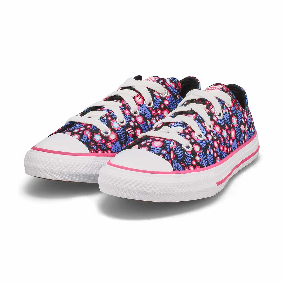 Girls' Chuck Taylor All Star Floral Sneaker - Black/Pink/White