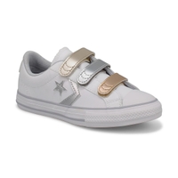 Girls' Star Player 3V Sneaker - White/Metallic