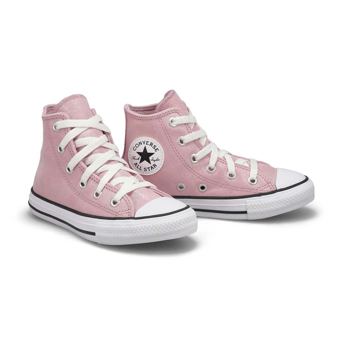 pink high top converse youth