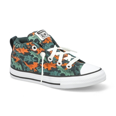 Bys Chuck Taylor All Star Prehistoric Hi Top Sneaker - Green/Orange