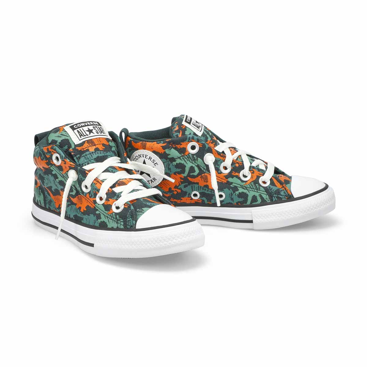 Baskets CHUCK TAYLOR ALL STAR PREHISTORIC HI TOP, vert/orange, garçons