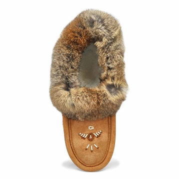 Mocassins RABBIT, doublé en molleton, moka, femmes