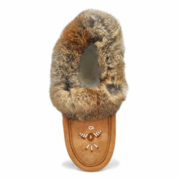 SoftMocs RABBIT, doublé en molleton, moka, femmes