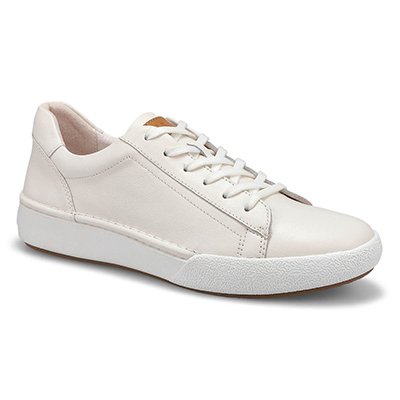 Lds Claire 01 Lace Up Leather Sneaker - White