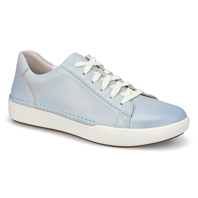 Baskets en cuir à lacets Claire 01, bleu glaçon, femmes