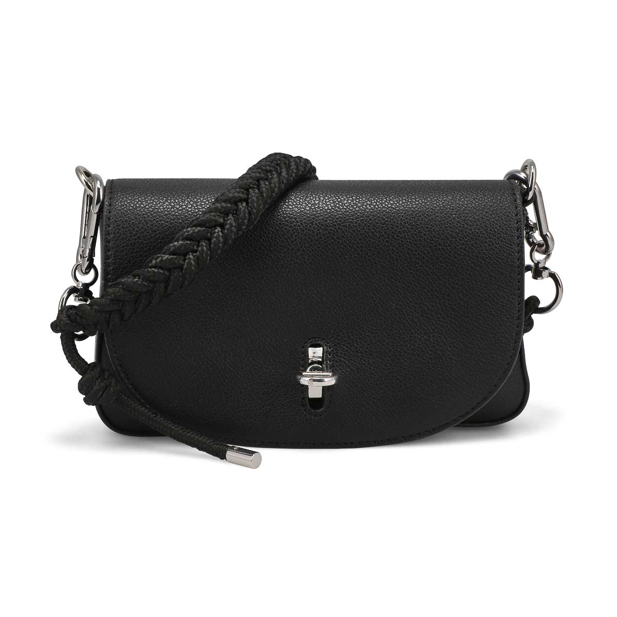 Women's 7006 Maca Flap Shoulder Bag - Black