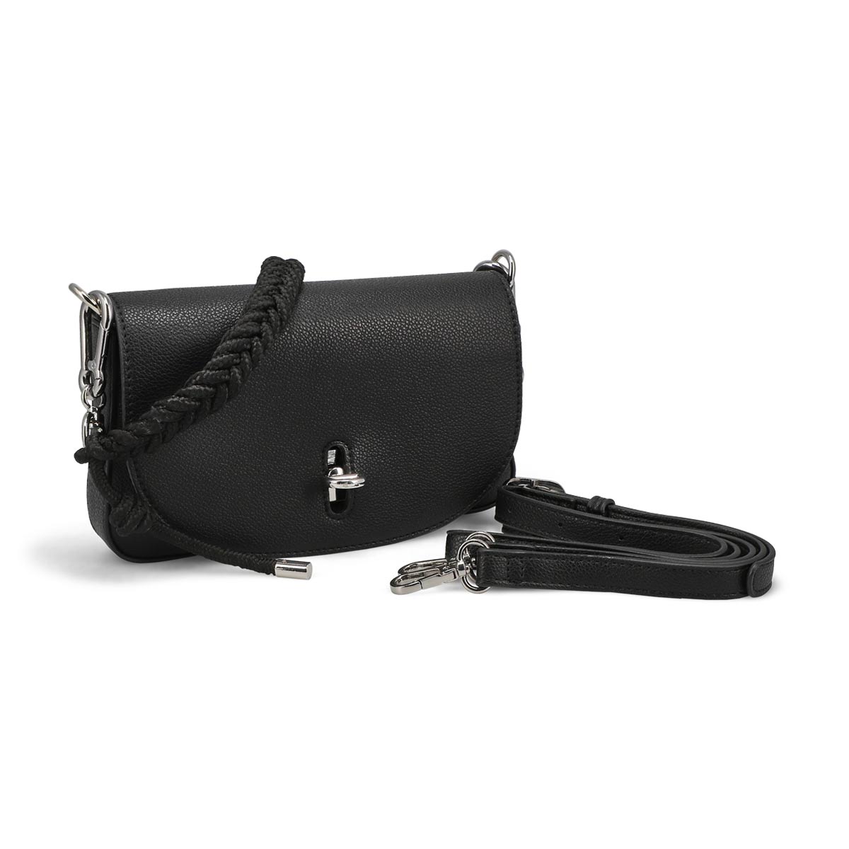 Women's 7006 Maca Flap Shoulder Bag - Black