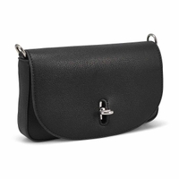 Women's 7006 Maca Flap Shoulder Bag - Black