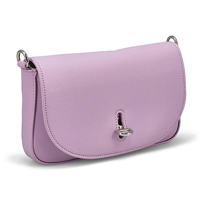 Lds Maca Flap Shoulder Bag - Lilac