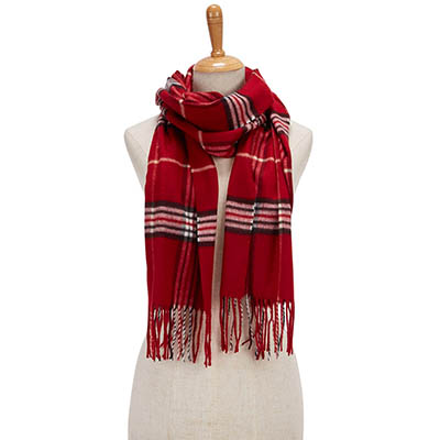 Lds Fraas Plaid red scarf