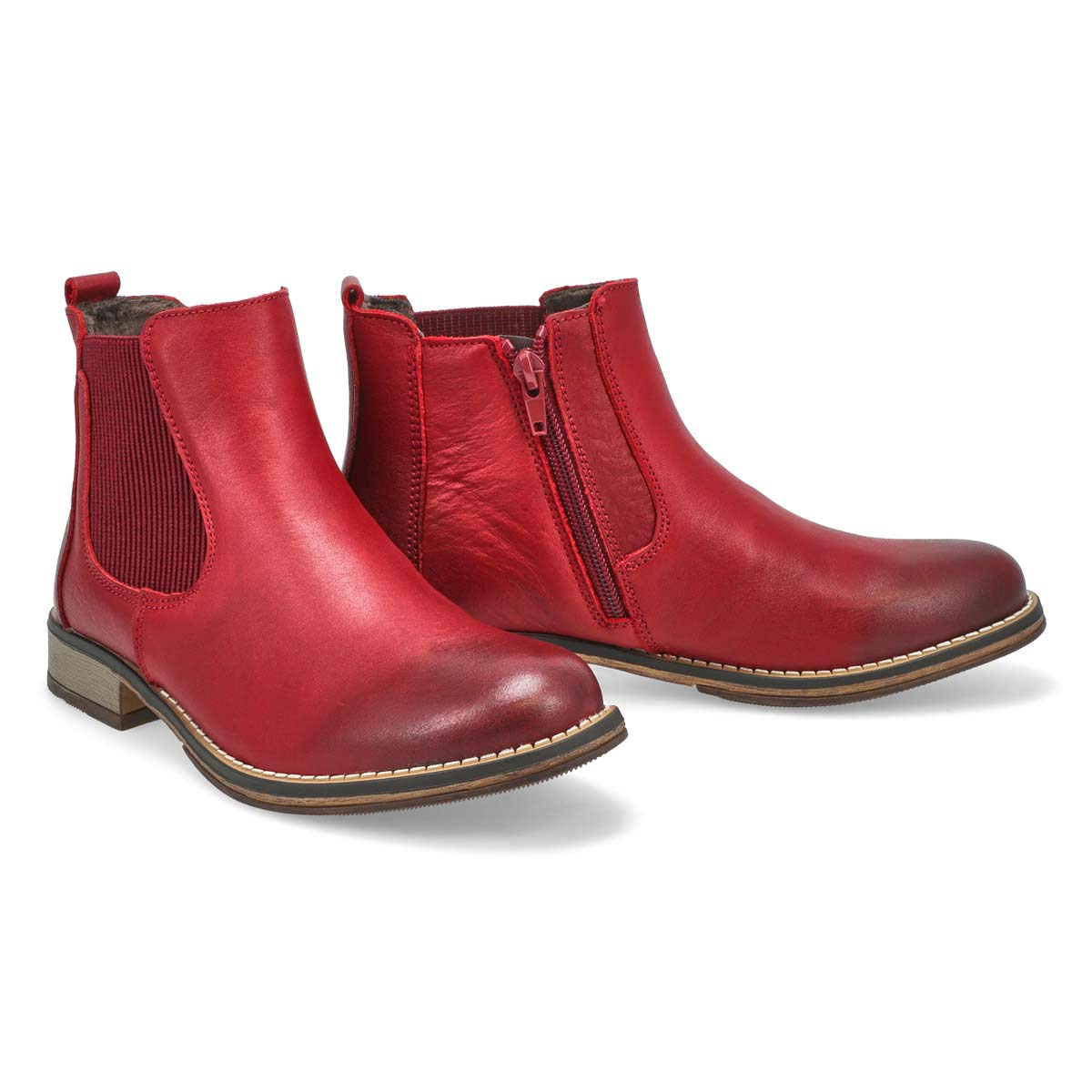 Botte Chelsea BERLINA 01, rouge, femmes